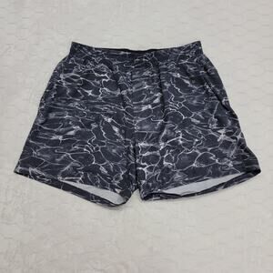 lululemon Pace Breaker 5" Lined Athletic Shorts Mens L Water Ripple Grey White